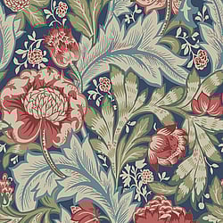 Galerie Wallcoverings Product Code: ET12302 - Arts and Crafts Wallpaper Collection Galerie Wallcoverings Product Code ET12302 - Arts and Crafts Wallpaper Collection - Deep Blue Red Green Colours - Acanthus Garden Design