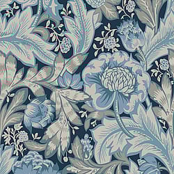 Galerie Wallcoverings Product Code: ET12312 - Arts and Crafts Wallpaper Collection Galerie Wallcoverings Product Code ET12312 - Arts and Crafts Wallpaper Collection - Darkest Blue Beige Green Colours - Acanthus Garden Design
