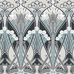 Galerie Wallcoverings Product Code: ET12404 - Arts and Crafts Wallpaper Collection Galerie Wallcoverings Product Code ET12404 - Arts and Crafts Wallpaper Collection - Black Blue Grey Colours - Dragonfly Damask Design