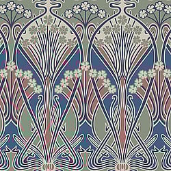 Galerie Wallcoverings Product Code: ET12412 - Arts and Crafts Wallpaper Collection Galerie Wallcoverings Product Code ET12412 - Arts and Crafts Wallpaper Collection - Green Blue Red Colours - Dragonfly Damask Design