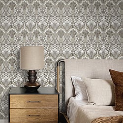 Galerie Wallcoverings Product Code: ET12416 - Arts and Crafts Wallpaper Collection Galerie Wallcoverings Product Code ET12416 - Arts and Crafts Wallpaper Collection - Teal Green Mauve Colours - Dragonfly Damask Design
