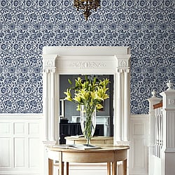 Galerie Wallcoverings Product Code: ET12502 - Arts and Crafts Wallpaper Collection Galerie Wallcoverings Product Code ET12502 - Arts and Crafts Wallpaper Collection - Blue White Colours - Tonal Floral Trail Design