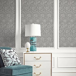 Galerie Wallcoverings Product Code: ET12507 - Arts and Crafts Wallpaper Collection Galerie Wallcoverings Product Code ET12507 - Arts and Crafts Wallpaper Collection - Grey Colours - Tonal Floral Trail Design