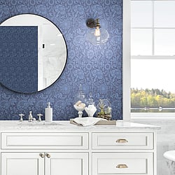 Galerie Wallcoverings Product Code: ET12512 - Arts and Crafts Wallpaper Collection Galerie Wallcoverings Product Code ET12512 - Arts and Crafts Wallpaper Collection - Blue Colours - Tonal Floral Trail Design