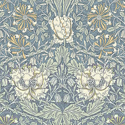 Galerie Wallcoverings Product Code: ET12602 - Arts and Crafts Wallpaper Collection Galerie Wallcoverings Product Code ET12602 - Arts and Crafts Wallpaper Collection - Blue Sage Cream Colours - Ogee Flora Design