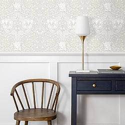 Galerie Wallcoverings Product Code: ET12605 - Arts and Crafts Wallpaper Collection Galerie Wallcoverings Product Code ET12605 - Arts and Crafts Wallpaper Collection - Taupe Cream Colours - Ogee Flora Design