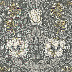 Galerie Wallcoverings Product Code: ET12608 - Arts and Crafts Wallpaper Collection Galerie Wallcoverings Product Code ET12608 - Arts and Crafts Wallpaper Collection - Charcoal Cream Yellow Colours - Ogee Flora Design