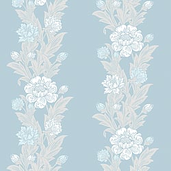 Galerie Wallcoverings Product Code: ET12702 - Arts and Crafts Wallpaper Collection Galerie Wallcoverings Product Code ET12702 - Arts and Crafts Wallpaper Collection - White Blue Beige Colours - Blooming Stripe Design