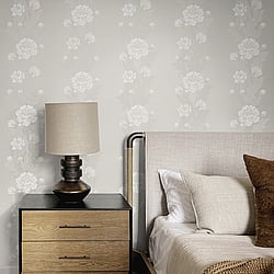 Galerie Wallcoverings Product Code: ET12708 - Arts and Crafts Wallpaper Collection Galerie Wallcoverings Product Code ET12708 - Arts and Crafts Wallpaper Collection - White Beige Colours - Blooming Stripe Design