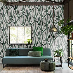 Galerie Wallcoverings Product Code: EX31016 - Exposed Wallpaper Collection Galerie Wallcoverings Product Code EX31016 - Exposed Wallpaper Collection - Green Grey Colours - Tropical Leaf Design