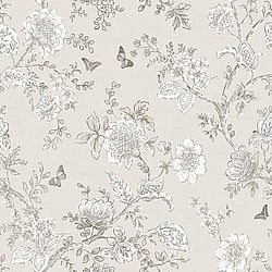 Galerie Wallcoverings Product Code: FH37541 - Homestyle Wallpaper Collection Galerie Wallcoverings Product Code FH37541 - Homestyle Wallpaper Collection - White Taupe Grey Colours - Butterfly Toile Design
