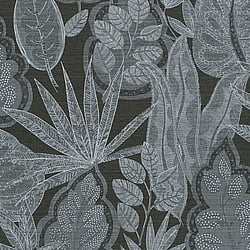 Galerie Wallcoverings Product Code: FL61111 - Flourish Wallpaper Collection Galerie Wallcoverings Product Code FL61111 - Flourish Wallpaper Collection - Grey/Black Colours - Grafic Leaves Motif Design