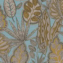 Galerie Wallcoverings Product Code: FL61114 - Flourish Wallpaper Collection Galerie Wallcoverings Product Code FL61114 - Flourish Wallpaper Collection - Beige/Blue Colours - Grafic Leaves Motif Design