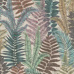 Galerie Wallcoverings Product Code: FL61116 - Flourish Wallpaper Collection Galerie Wallcoverings Product Code FL61116 - Flourish Wallpaper Collection - Beige/Blue Colours - Fern Leaves Motif Design