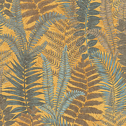 Galerie Wallcoverings Product Code: FL61117 - Flourish Wallpaper Collection Galerie Wallcoverings Product Code FL61117 - Flourish Wallpaper Collection - Brown/Yellow Colours - Fern Leaves Motif Design