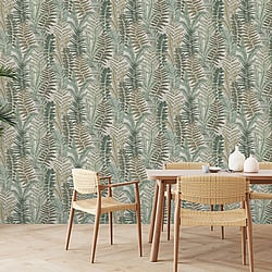Galerie Wallcoverings Product Code: FL61119 - Flourish Wallpaper Collection Galerie Wallcoverings Product Code FL61119 - Flourish Wallpaper Collection - Brown/Cream Colours - Fern Leaves Motif Design