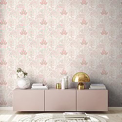 Galerie Wallcoverings Product Code: FL61126 - Flourish Wallpaper Collection Galerie Wallcoverings Product Code FL61126 - Flourish Wallpaper Collection - Grey/Pink Colours - Dreaming Garden Motif Design