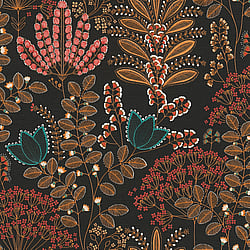 Galerie Wallcoverings Product Code: FL61129 - Flourish Wallpaper Collection Galerie Wallcoverings Product Code FL61129 - Flourish Wallpaper Collection - Blue/Orange Colours - Dreaming Garden Motif Design