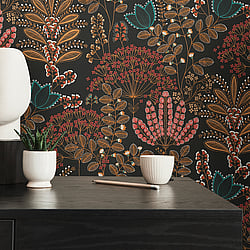 Galerie Wallcoverings Product Code: FL61129 - Flourish Wallpaper Collection Galerie Wallcoverings Product Code FL61129 - Flourish Wallpaper Collection - Blue/Orange Colours - Dreaming Garden Motif Design