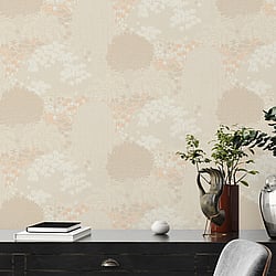 Galerie Wallcoverings Product Code: FL61131 - Flourish Wallpaper Collection Galerie Wallcoverings Product Code FL61131 - Flourish Wallpaper Collection - Cream/Pink Colours - Fairytale Leaves Motif Design