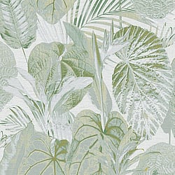 Galerie Wallcoverings Product Code: FL61159 - Flourish Wallpaper Collection Galerie Wallcoverings Product Code FL61159 - Flourish Wallpaper Collection - Grey/Green Colours - Jungle Leaves Motif Design