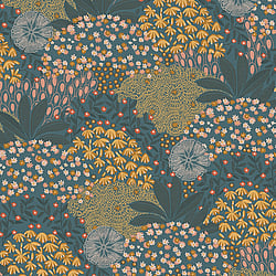 Galerie Wallcoverings Product Code: FS72008 - Fusion Wallpaper Collection Galerie Wallcoverings Product Code FS72008 - Fusion Wallpaper Collection - Turqouise Yellow Colours - Forest Bloom Motif Design