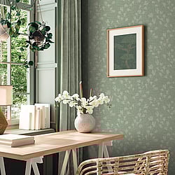 Galerie Wallcoverings Product Code: FS72012 - Fusion Wallpaper Collection Galerie Wallcoverings Product Code FS72012 - Fusion Wallpaper Collection - Green Colours - Floral Trail Motif Design