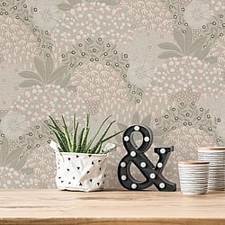 Galerie Wallcoverings Product Code: FS72015 - Fusion Wallpaper Collection Galerie Wallcoverings Product Code FS72015 - Fusion Wallpaper Collection - Taupe Pink Colours - Forest Bloom Motif Design