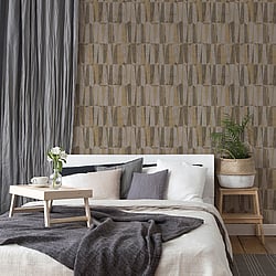 Galerie Wallcoverings Product Code: FS72017 - Fusion Wallpaper Collection Galerie Wallcoverings Product Code FS72017 - Fusion Wallpaper Collection - Brown Grey Colours - Geo Point Wood Effect Motif Design