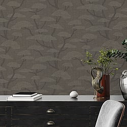 Galerie Wallcoverings Product Code: FS72018 - Fusion Wallpaper Collection Galerie Wallcoverings Product Code FS72018 - Fusion Wallpaper Collection - Charcoal Colours - Chinoiserie Tree Motif Design
