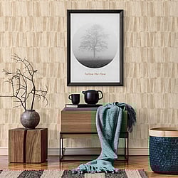 Galerie Wallcoverings Product Code: FS72031 - Fusion Wallpaper Collection Galerie Wallcoverings Product Code FS72031 - Fusion Wallpaper Collection - Beige Cream Grey Colours - Geo Point Wood Effect Motif Design