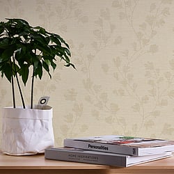 Galerie Wallcoverings Product Code: FS72035 - Fusion Wallpaper Collection Galerie Wallcoverings Product Code FS72035 - Fusion Wallpaper Collection - Taupe Beige Colours - Floral Trail Motif Design