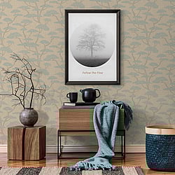 Galerie Wallcoverings Product Code: FS72036 - Fusion Wallpaper Collection Galerie Wallcoverings Product Code FS72036 - Fusion Wallpaper Collection - Beige Blue Colours - Chinoiserie Tree Motif Design