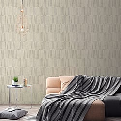 Galerie Wallcoverings Product Code: FS72039 - Fusion Wallpaper Collection Galerie Wallcoverings Product Code FS72039 - Fusion Wallpaper Collection - Cream Grey White Colours - Geo Point Wood Effect Motif Design