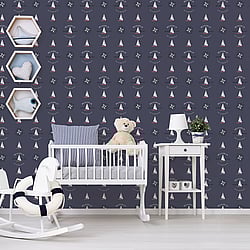 Galerie Wallcoverings Product Code: G23036 - Deauville 2 Wallpaper Collection Galerie Wallcoverings Product Code G23036 - Deauville 2 Wallpaper Collection - Navy Blue Red White Colours - Deauville Boat Motif Design