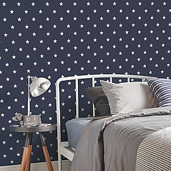 Galerie Wallcoverings Product Code: G23107 - Deauville 2 Wallpaper Collection Galerie Wallcoverings Product Code G23107 - Deauville 2 Wallpaper Collection - Navy Blue White Colours - Deauville Star Design