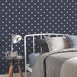 Galerie Wallcoverings Product Code: G23107 - Deauville 2 Wallpaper Collection Galerie Wallcoverings Product Code G23107 - Deauville 2 Wallpaper Collection - Navy Blue White Colours - Deauville Star Design