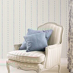Galerie Wallcoverings Product Code: G23221 - Floral Themes Wallpaper Collection Galerie Wallcoverings Product Code G23221 - Floral Themes Wallpaper Collection - Blue Beige Colours - Floral Stripe Design