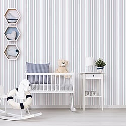 Galerie Wallcoverings Product Code: G23310 - Deauville 2 Wallpaper Collection Galerie Wallcoverings Product Code G23310 - Deauville 2 Wallpaper Collection - Green Grey White Colours - Two Colour Stripe Design