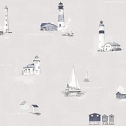 Galerie Wallcoverings Product Code: G23312 - Deauville 2 Wallpaper Collection Galerie Wallcoverings Product Code G23312 - Deauville 2 Wallpaper Collection - Navy Blue Sky Blue Beige Colours - Beach Huts Design