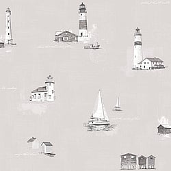 Galerie Wallcoverings Product Code: G23314 - Deauville 2 Wallpaper Collection Galerie Wallcoverings Product Code G23314 - Deauville 2 Wallpaper Collection - Taupe Beige White Colours - Beach Huts Design