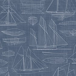 Galerie Wallcoverings Product Code: G23325 - Deauville 2 Wallpaper Collection Galerie Wallcoverings Product Code G23325 - Deauville 2 Wallpaper Collection - Marine Blue White Colours - Nautical Blueprint Design