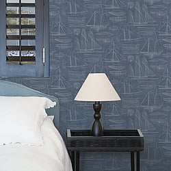 Galerie Wallcoverings Product Code: G23325 - Deauville 2 Wallpaper Collection Galerie Wallcoverings Product Code G23325 - Deauville 2 Wallpaper Collection - Marine Blue White Colours - Nautical Blueprint Design