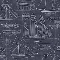 Galerie Wallcoverings Product Code: G23326 - Deauville 2 Wallpaper Collection Galerie Wallcoverings Product Code G23326 - Deauville 2 Wallpaper Collection - Navy Blue White Colours - Nautical Blueprint Design