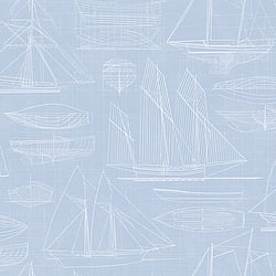 Galerie Wallcoverings Product Code: G23327 - Deauville 2 Wallpaper Collection Galerie Wallcoverings Product Code G23327 - Deauville 2 Wallpaper Collection - Sky Blue White Colours - Nautical Blueprint Design