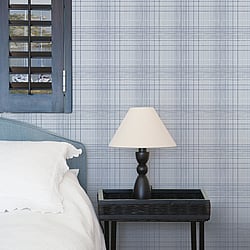 Galerie Wallcoverings Product Code: G23334 - Deauville 2 Wallpaper Collection Galerie Wallcoverings Product Code G23334 - Deauville 2 Wallpaper Collection - Sky Blue Navy Blue White Colours - Nautical Sea Plaid Design