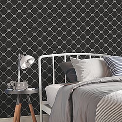 Galerie Wallcoverings Product Code: G23343 - Deauville 2 Wallpaper Collection Galerie Wallcoverings Product Code G23343 - Deauville 2 Wallpaper Collection - Black White Colours - Nautical Rope Design