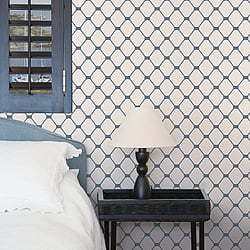 Galerie Wallcoverings Product Code: G23345 - Deauville 2 Wallpaper Collection Galerie Wallcoverings Product Code G23345 - Deauville 2 Wallpaper Collection - Marine Blue White Colours - Nautical Rope Design