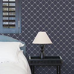 Galerie Wallcoverings Product Code: G23346 - Deauville 2 Wallpaper Collection Galerie Wallcoverings Product Code G23346 - Deauville 2 Wallpaper Collection - Navy Blue White Colours - Nautical Rope Design