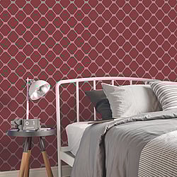 Galerie Wallcoverings Product Code: G23347 - Deauville 2 Wallpaper Collection Galerie Wallcoverings Product Code G23347 - Deauville 2 Wallpaper Collection - Red White Colours - Nautical Rope Design